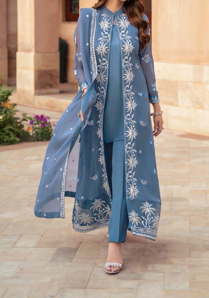 Merakish Heavy Embroidered Chiffon Dress - db27774