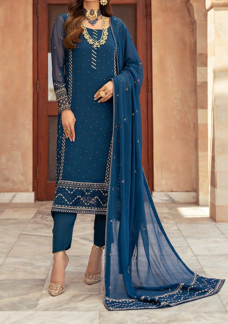 Merakish Heavy Embroidered Chiffon Dress - db27778