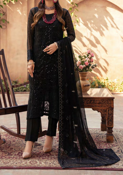 Merakish Heavy Embroidered Chiffon Dress - db27777