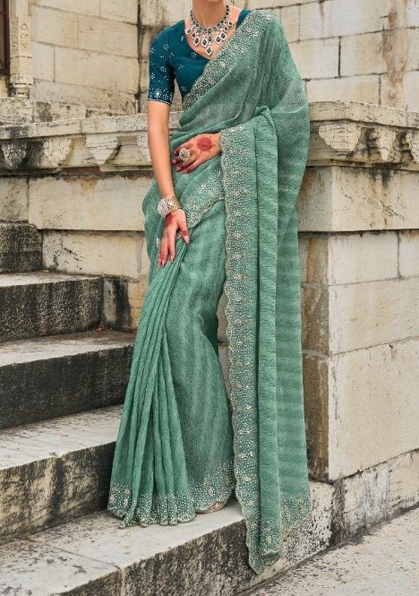 MN Swarovski Heavy Party Wear Saree - db29124