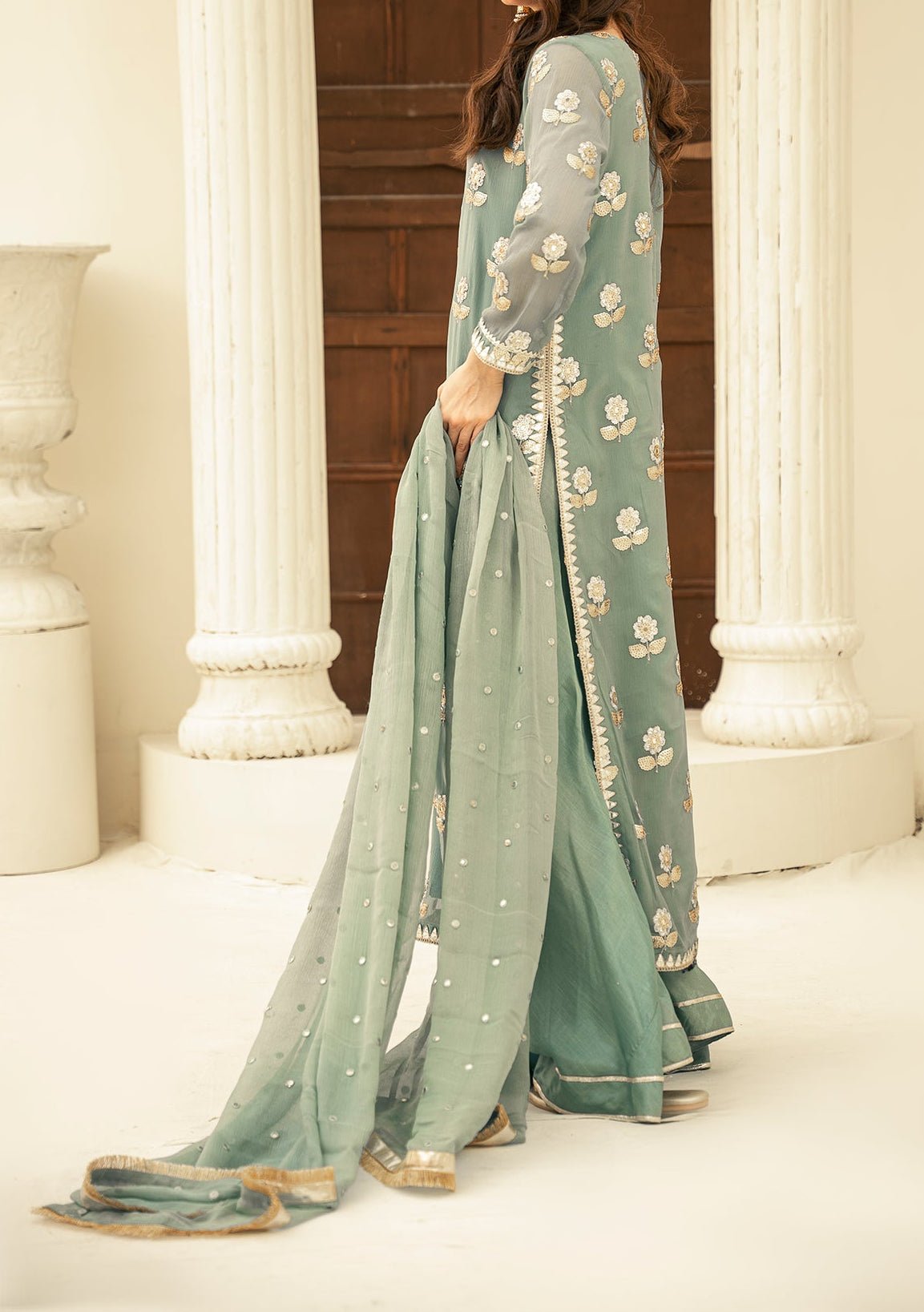 Mother Ready Made Embroidered Palazzo Suit - db28732