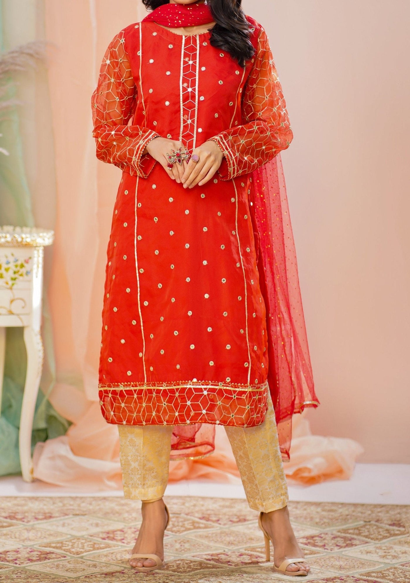 Mother Ready Made Organza Salwar Suit - db25847