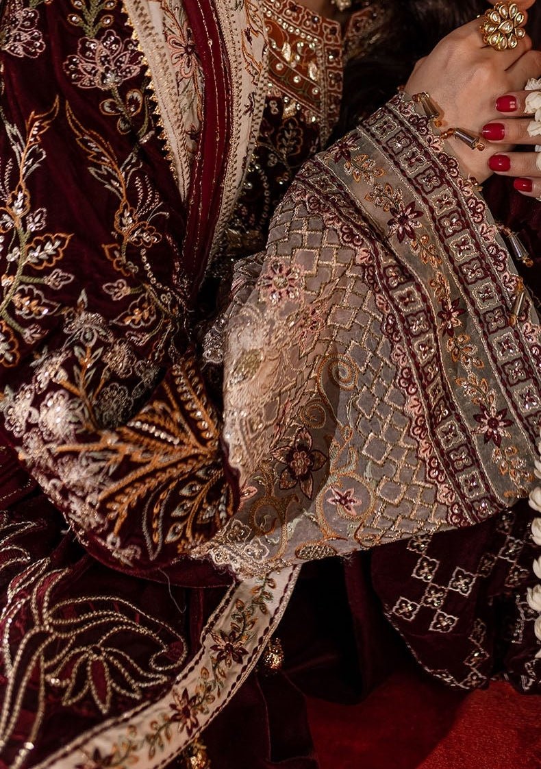 Nureh Embroidered Pakistani Luxury Velvet Dress - db27471