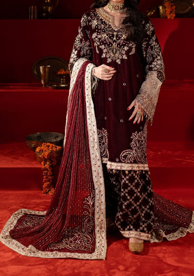 Nureh Embroidered Pakistani Luxury Velvet Dress - db27471