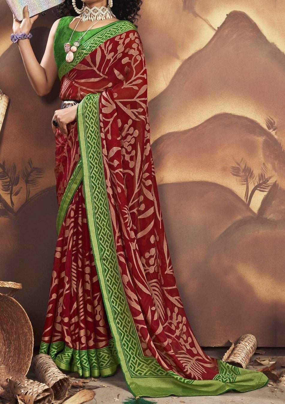 Oviya Designer Premium Net Brasso Saree - db28296