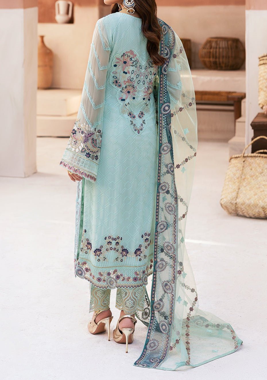 Ramsha Arzoo Pakistani Embroidered Chiffon Dress - db28026