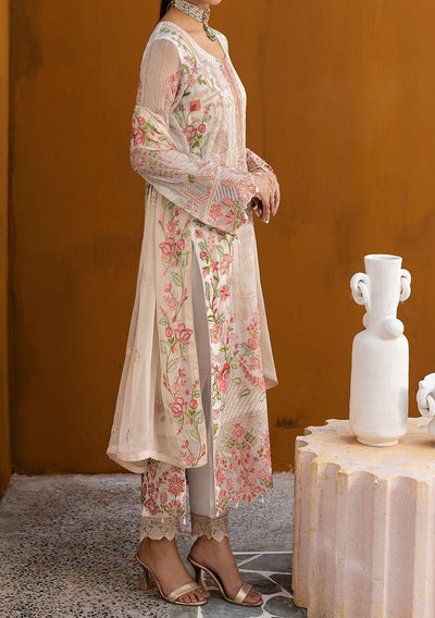 Ramsha Chevron Pakistani Embroidered Chiffon Dress - db28362