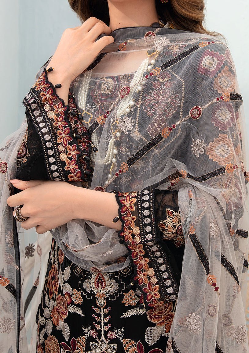 Ramsha Chevron Pakistani Luxury Chiffon Dress