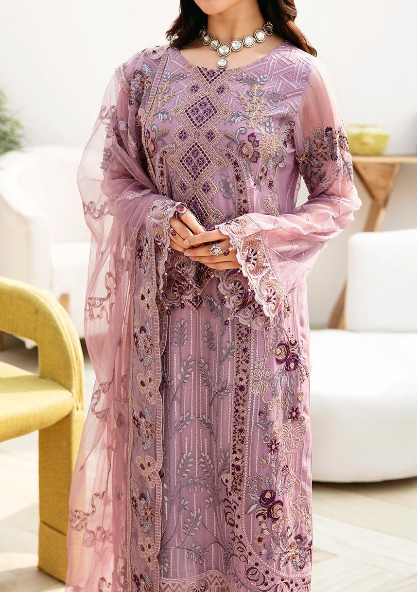 Ramsha Chevron Pakistani Luxury Chiffon Dress - db29024