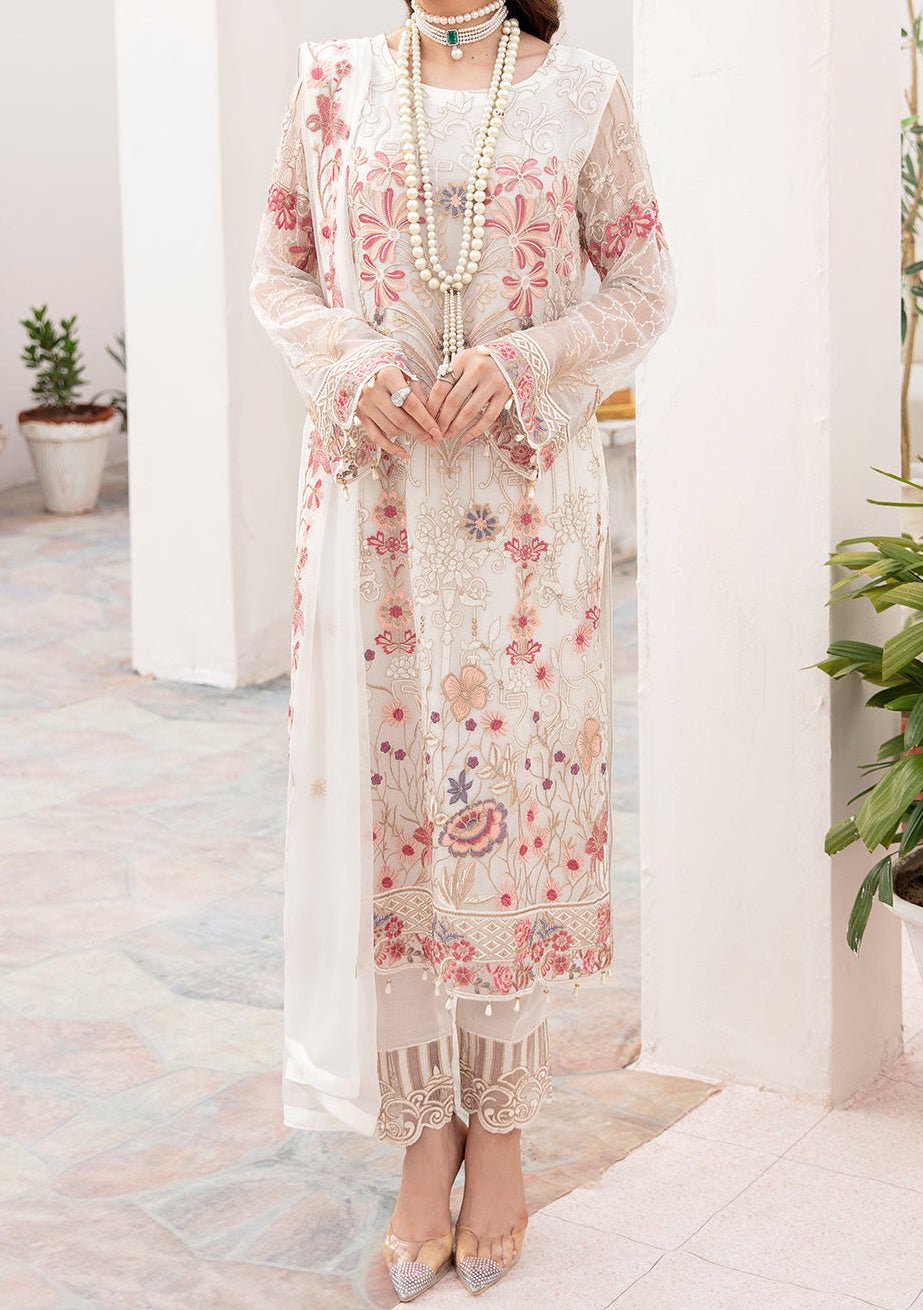 Ramsha Chevron Pakistani Luxury Chiffon Dress