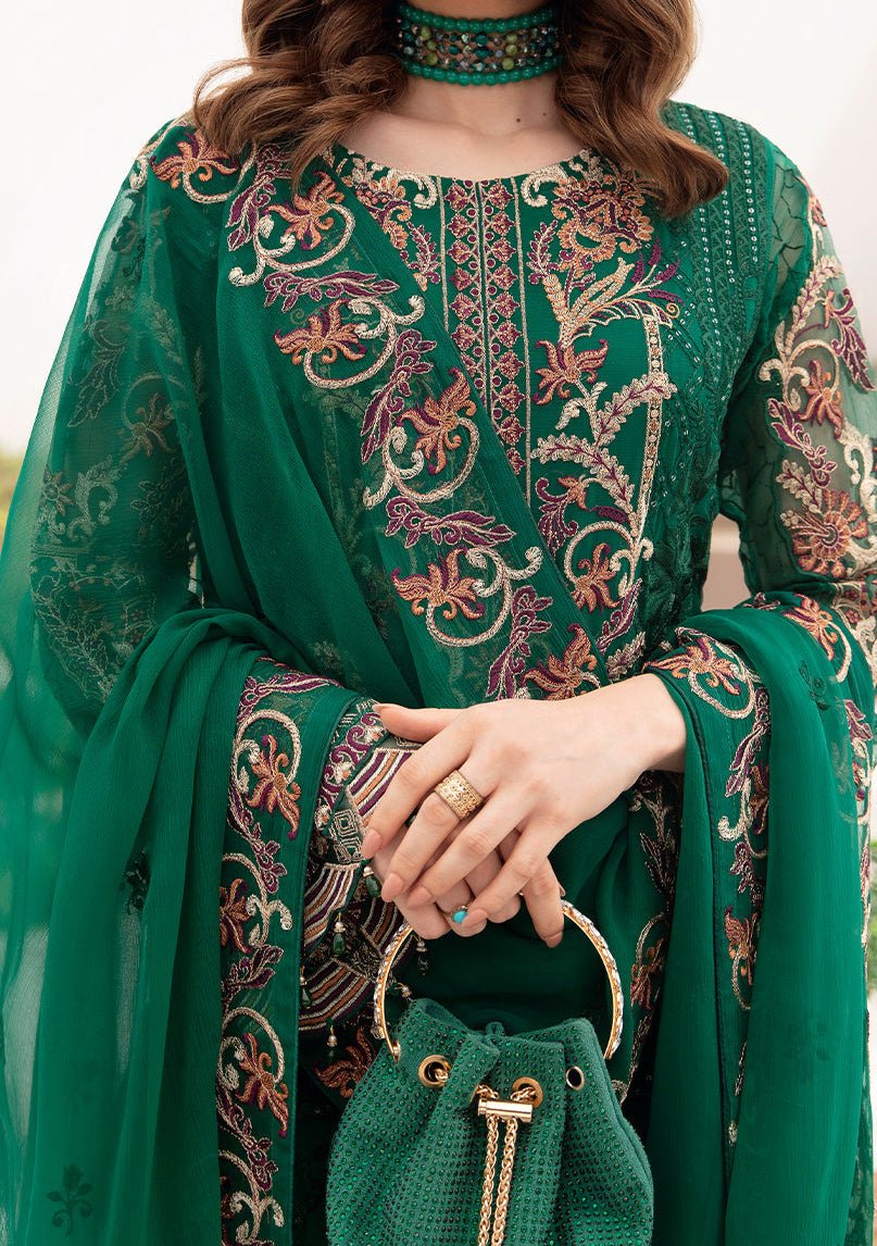 Ramsha Chevron Pakistani Luxury Chiffon Dress