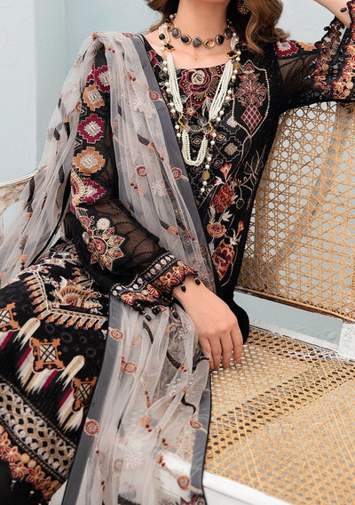Ramsha Chevron Pakistani Luxury Chiffon Dress