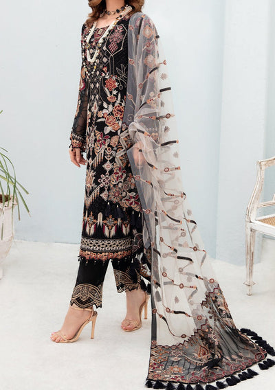 Ramsha Chevron Pakistani Luxury Chiffon Dress