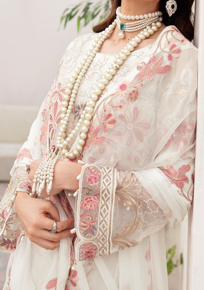 Ramsha Chevron Pakistani Luxury Chiffon Dress