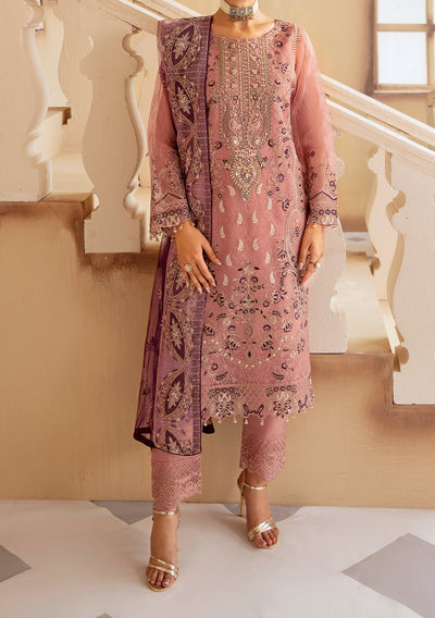 Ramsha Minhal Pakistani Luxury Organza Dress - db30320