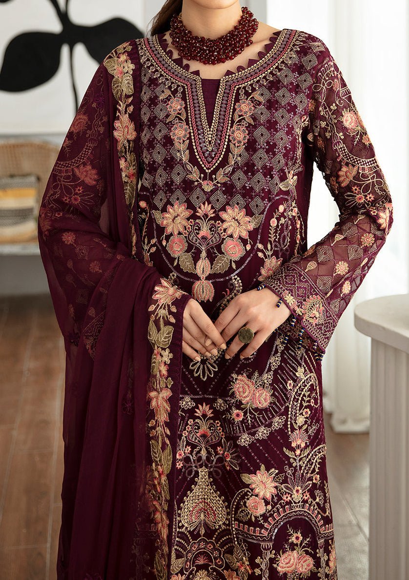 Ramsha Rangoon Pakistani Luxury Chiffon Dress - db28942