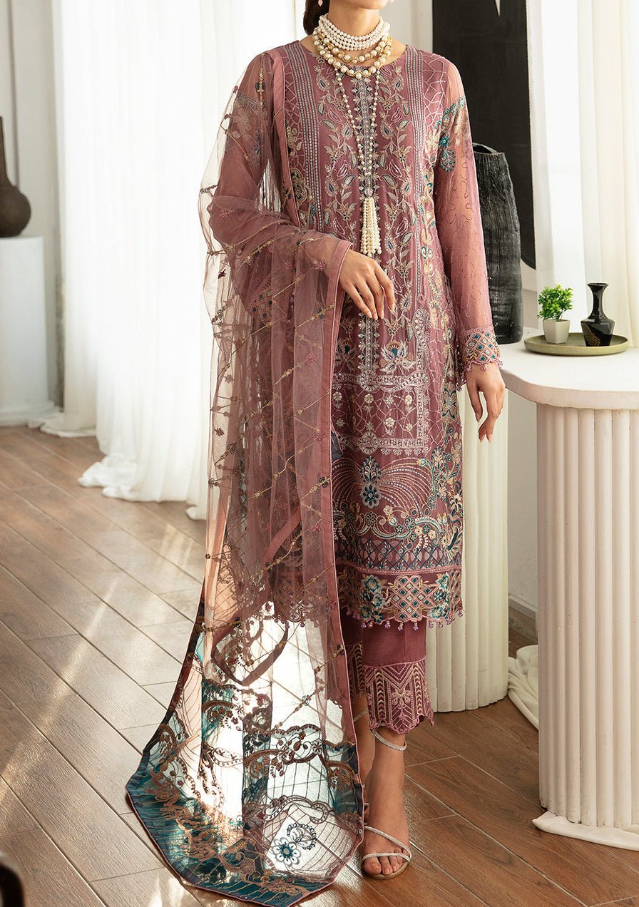 Ramsha Rangoon Pakistani Luxury Chiffon Dress - db28940