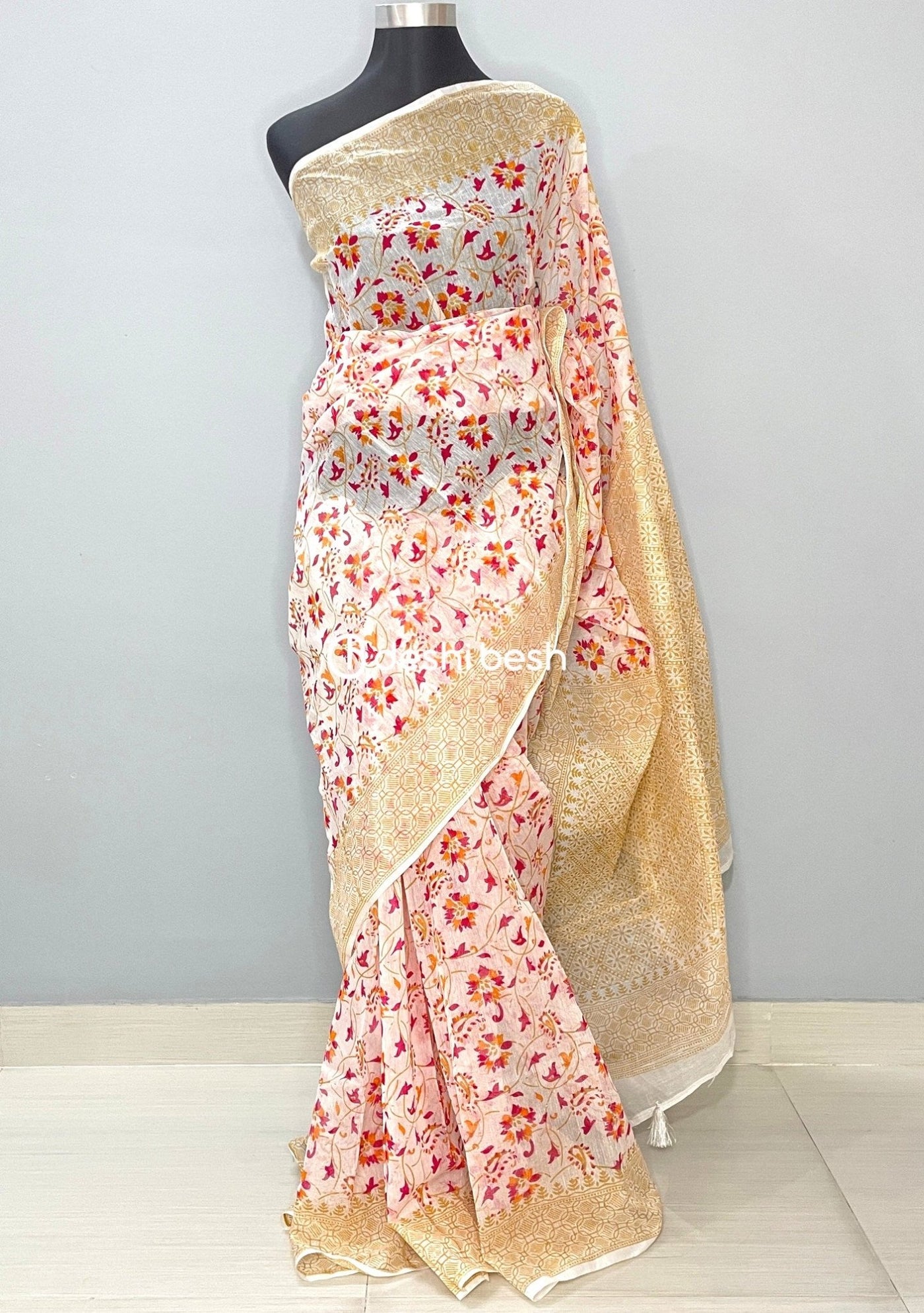 Screen Printed Cotton Silk Saree - db26030