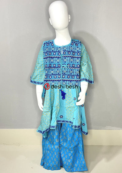 Aarong Printed Embroidered Linen Shalwar Suit - db18847