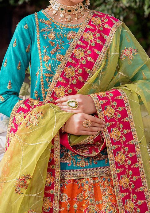 Akbar Aslam Maahru Pakistani Raw Silk Lehenga Choli - db24742