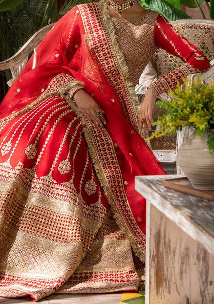 Akbar Aslam Nawazish Pakistani Raw Silk Lehenga Choli - db24740