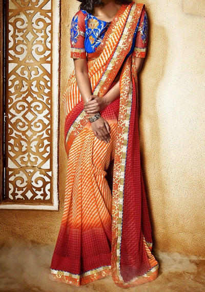 Bandhani Banarasi Chunri Georgette Designer Saree: Deshi Besh.