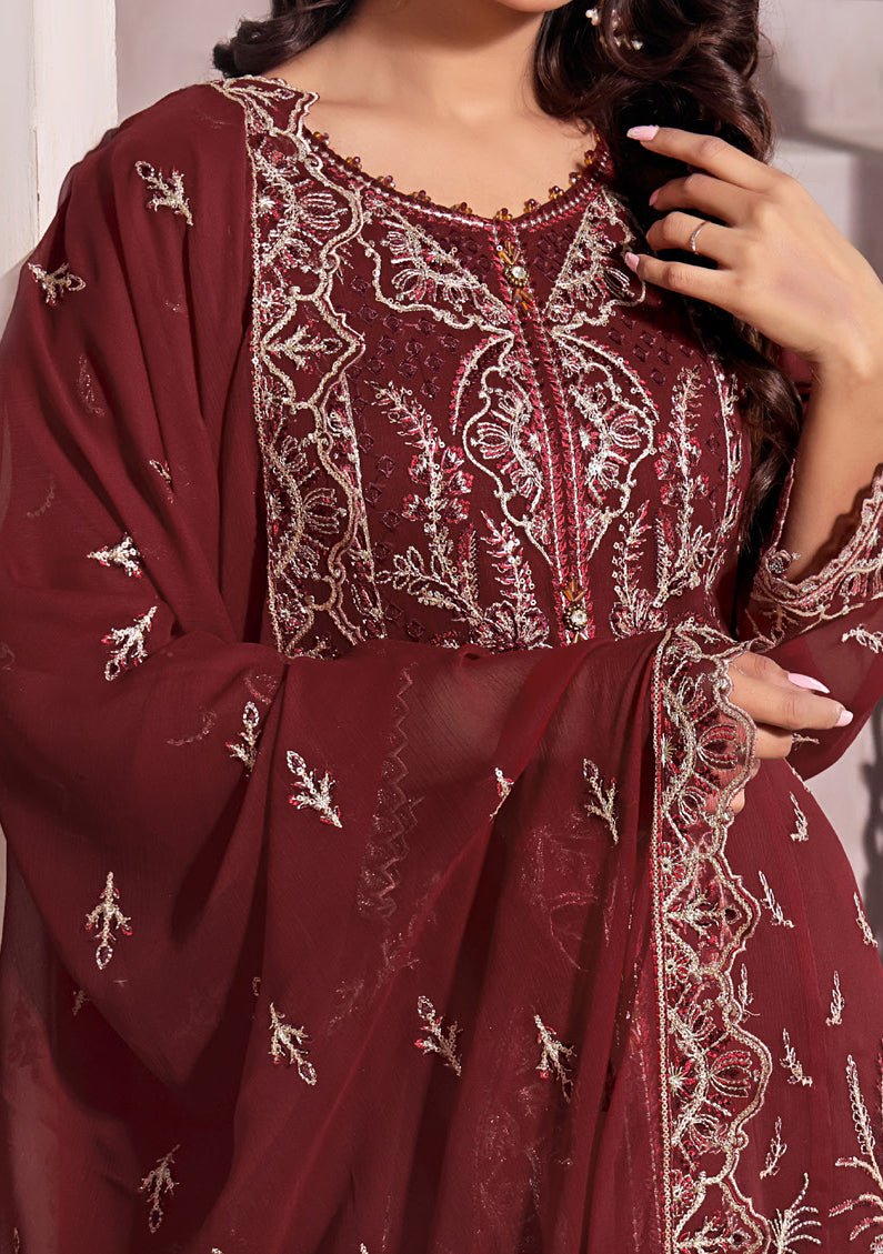 Bin Hameed Aleena Heavy Embroidered Chiffon Dress - db25135