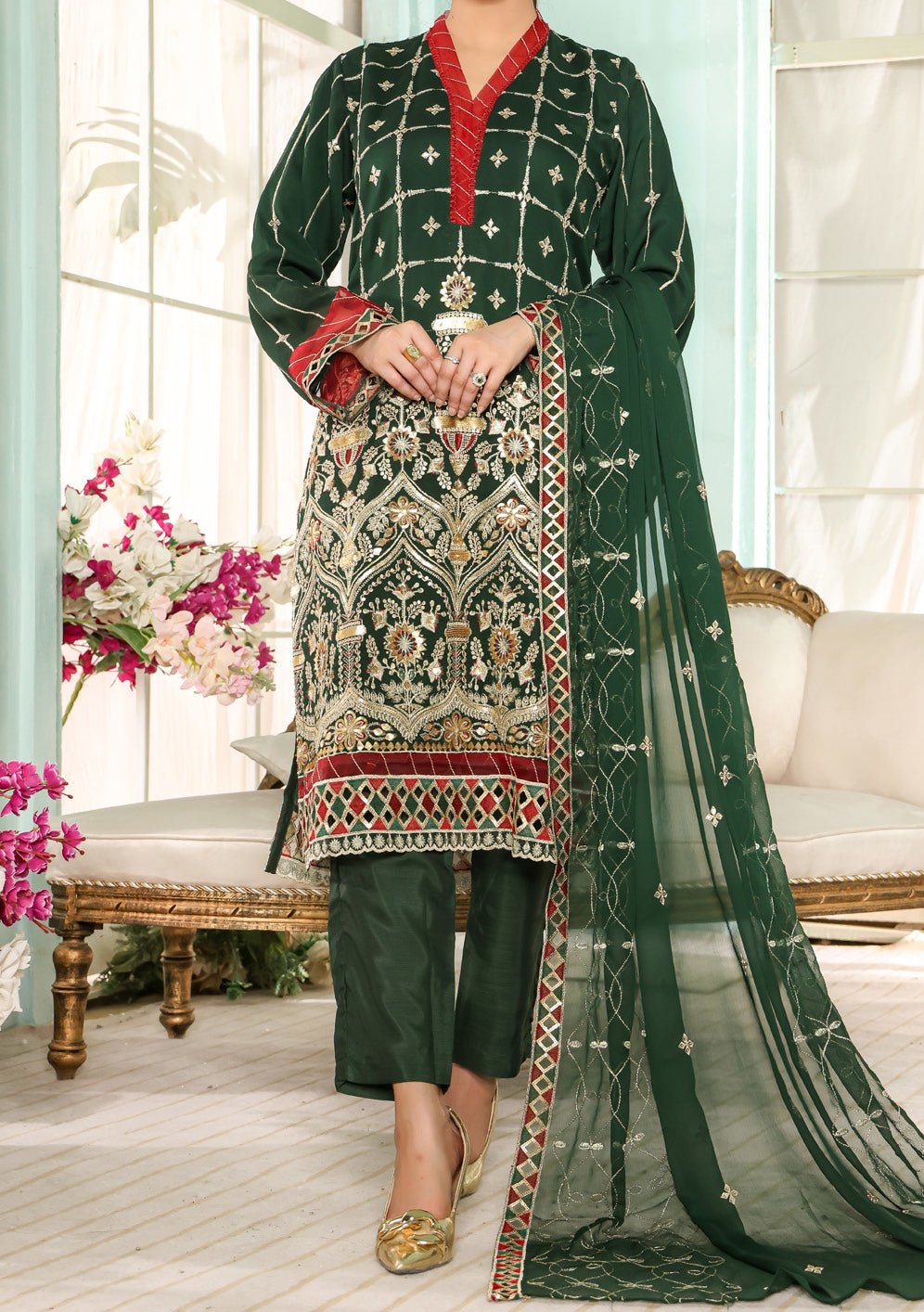 Bin Hameed Daneen Heavy Embroidered Chiffon Dress - db24969