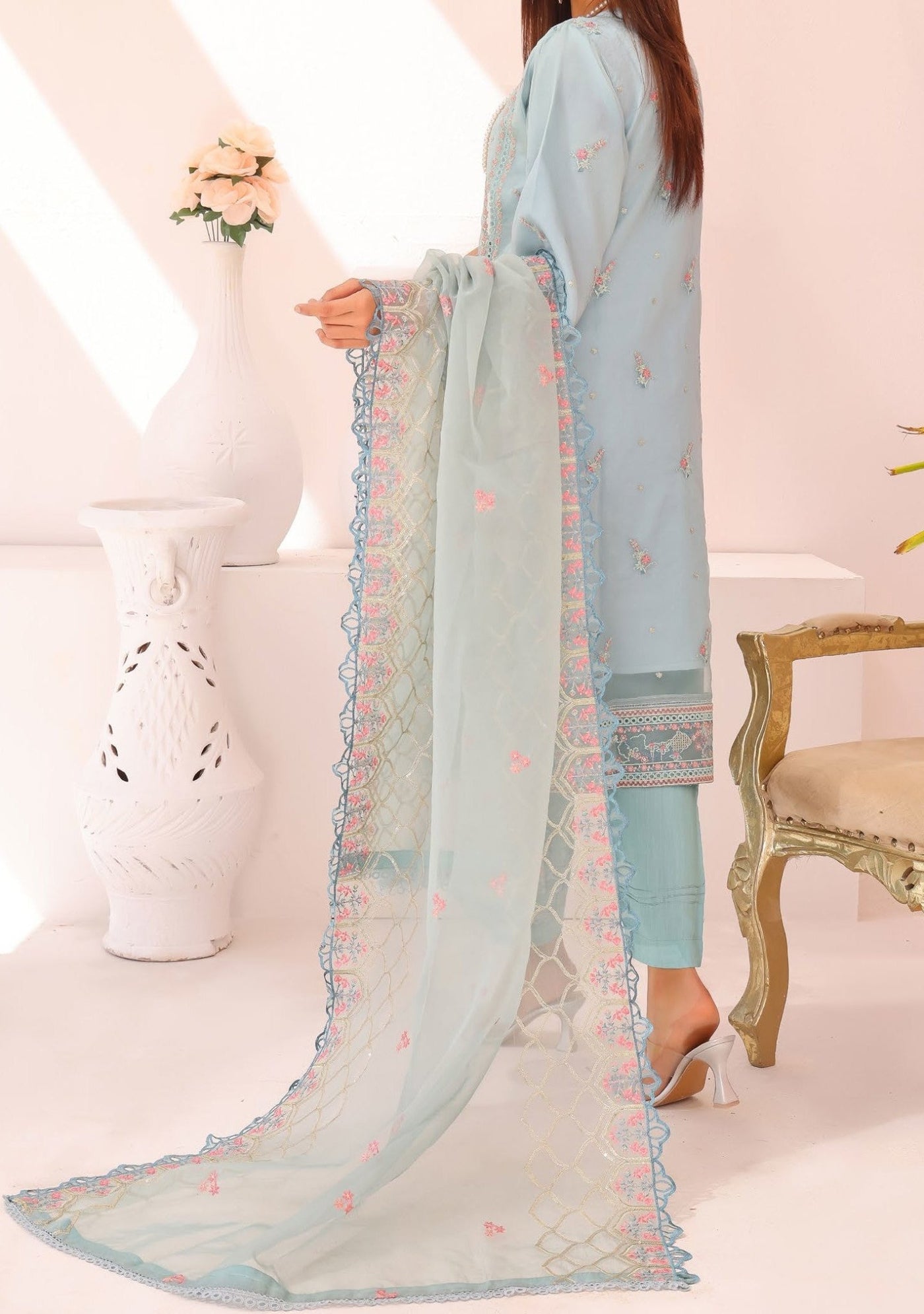 Bin Hameed Gul E Lala Heavy Embroidered Organza Dress - db25668