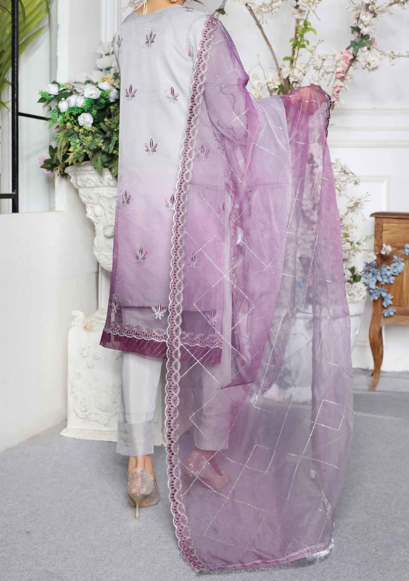 Bin Hameed Hadiya Heavy Embroidered Organza Dress - db25198