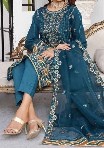 Bin Hameed Hadiya Heavy Embroidered Organza Dress - db25194