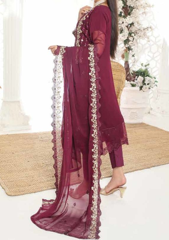 Bin Hameed Hoorain Heavy Embroidered Chiffon Dress - db25424