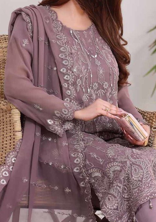 Bin Hameed Maahirah Heavy Embroidered Chiffon Dress - db25139