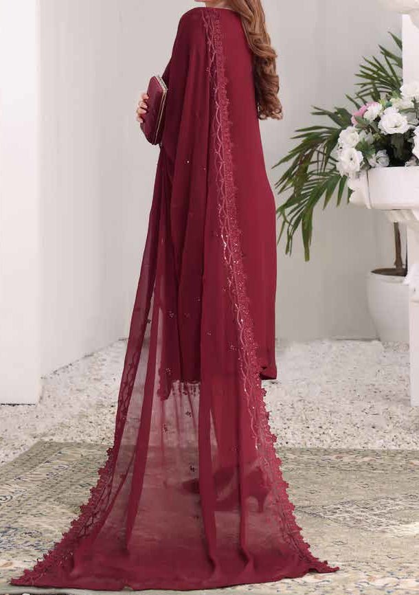 Bin Hameed Maahirah Heavy Embroidered Chiffon Dress - db25138