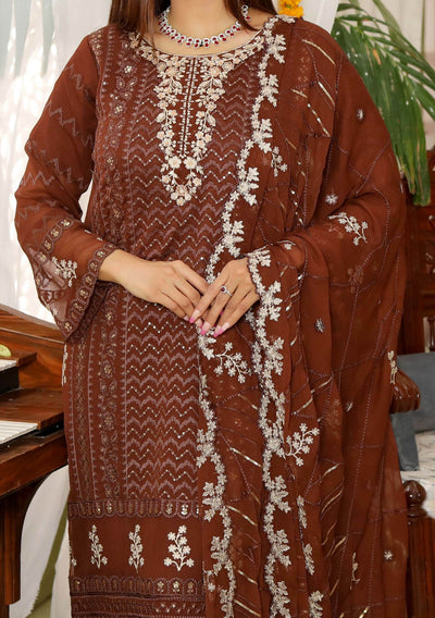 Bin Hameed Ready Made Heavy Embroidered Chiffon Dress - db24609