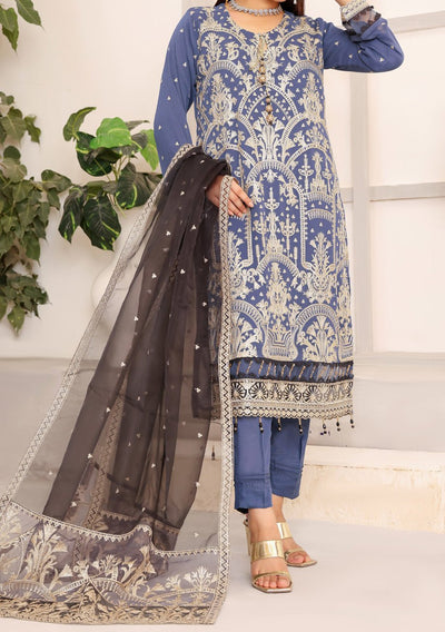 Bin Hameed Ready Made Heavy Embroidered Chiffon Dress - db24874