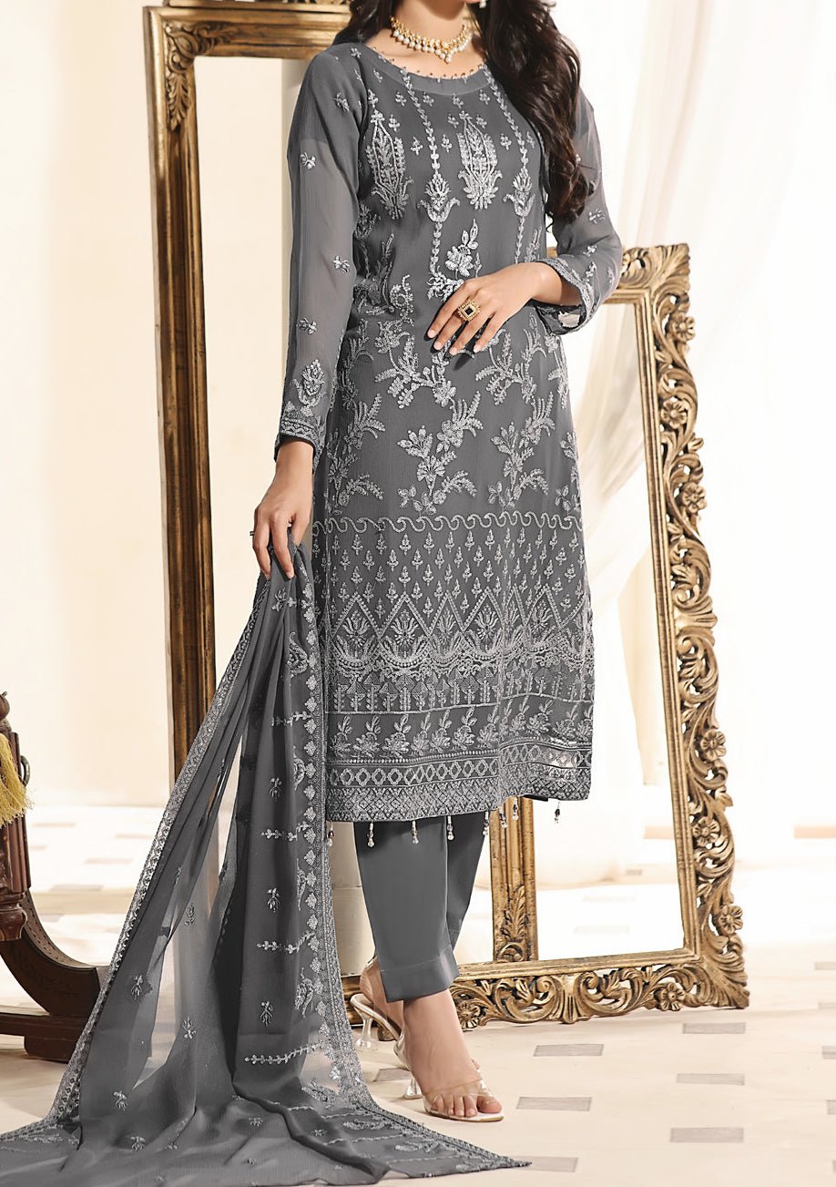 Bin Hameed Ready Made Heavy Embroidered Chiffon Dress - db24882