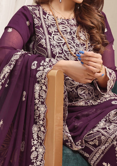 Bin Hameed Ready Made Heavy Embroidered Chiffon Dress - db24581
