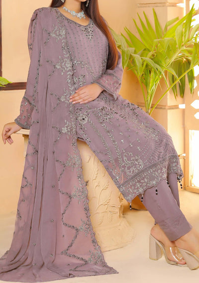 Bin Hameed Ready Made Heavy Embroidered Chiffon Dress - db24577