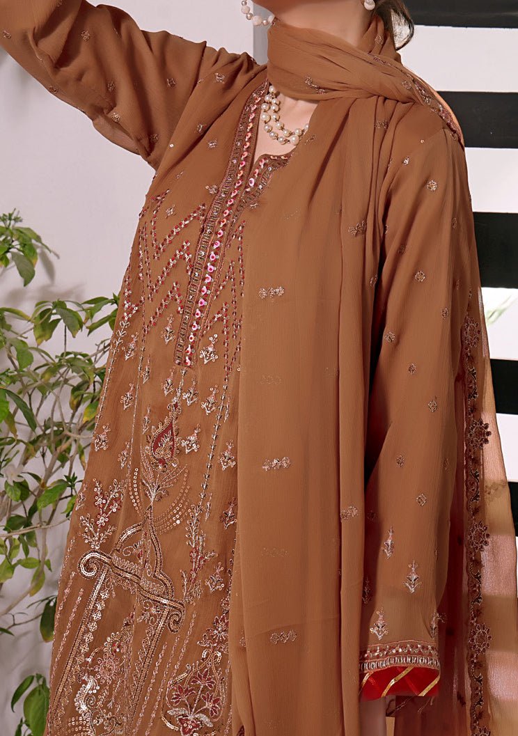Bin Hameed Ready Made Heavy Embroidered Chiffon Dress - db24553