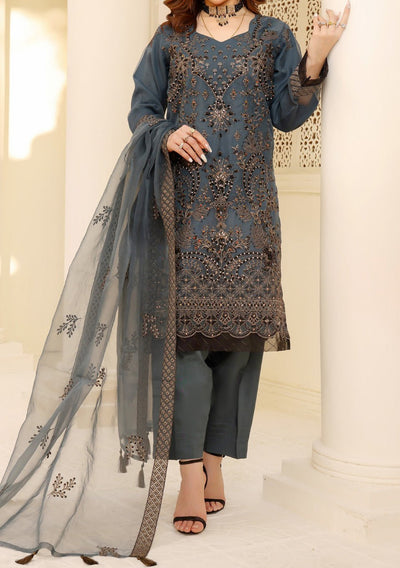 Bin Hameed Ready Made Heavy Embroidered Organza Dress - db24470