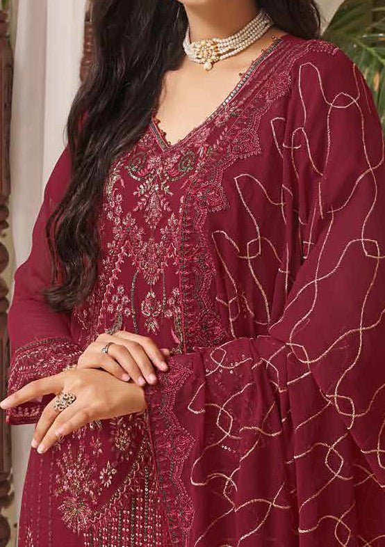 Bin Hameed Sanaubar Heavy Embroidered Chiffon Dress - db25493