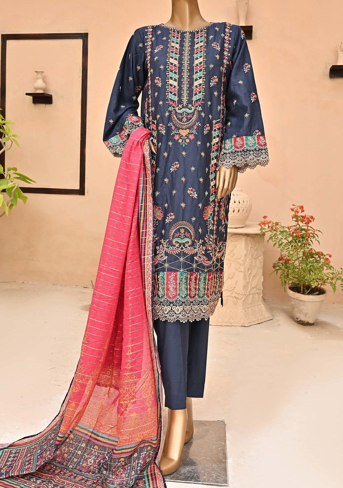 Bin Saeed Embroidered Ready Made Lawn Dress - db23466