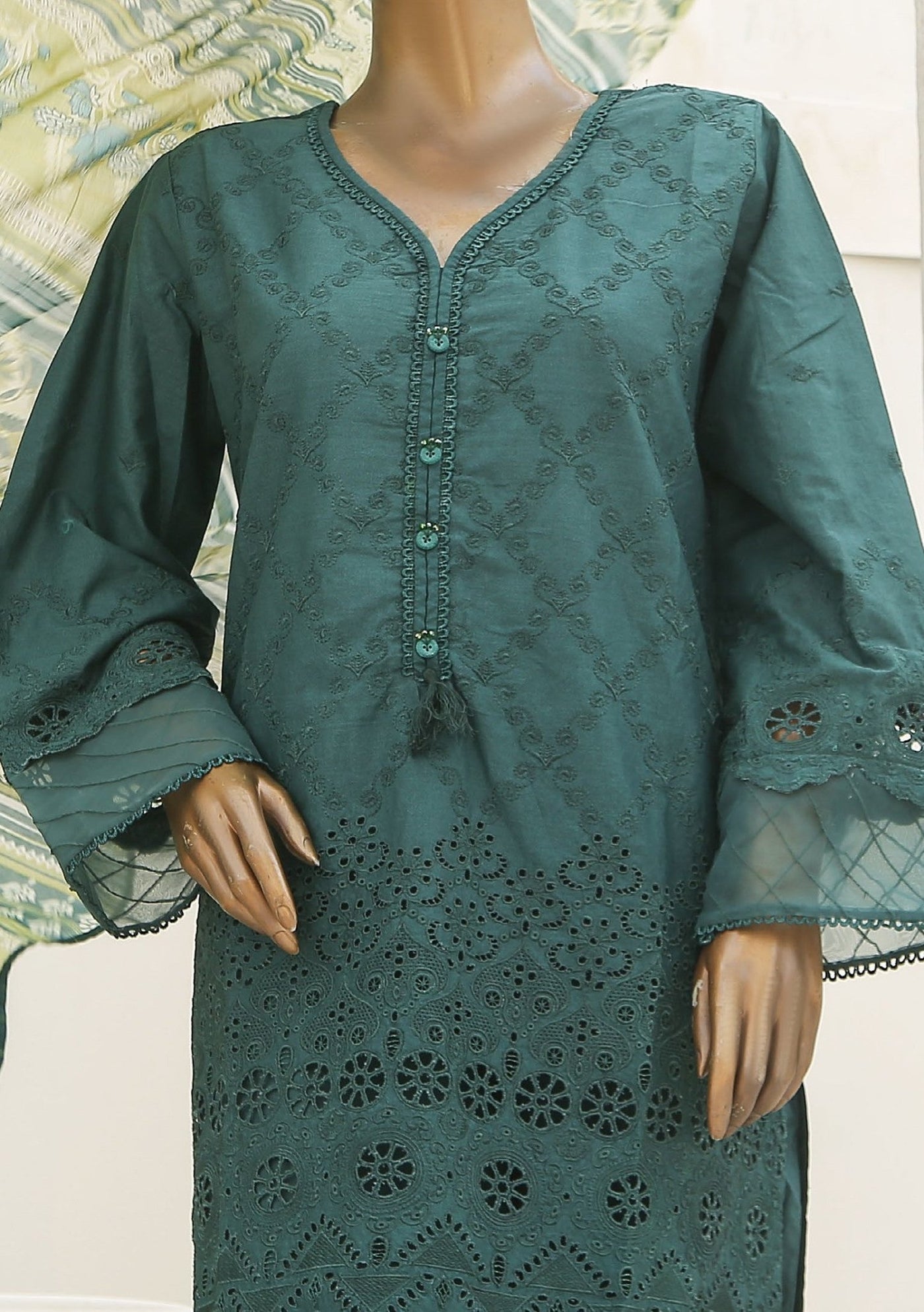 Bin Saeed Ready Made Chikankari Embroidered Dress - db23475