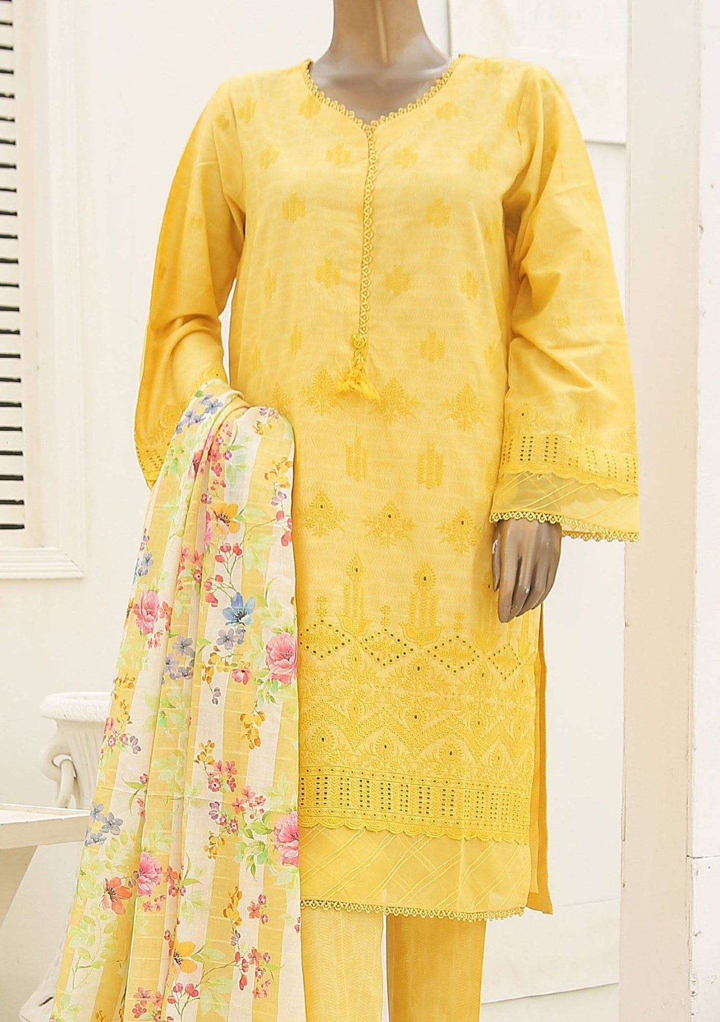 Bin Saeed Ready Made Chikankari Embroidered Dress - db23480