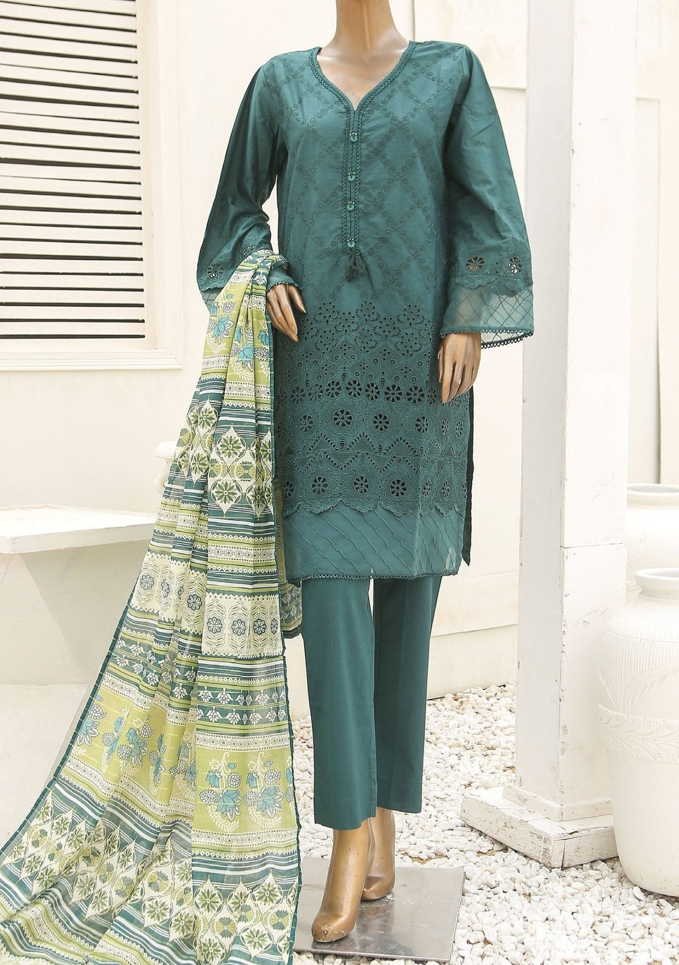 Bin Saeed Ready Made Chikankari Embroidered Dress - db23475