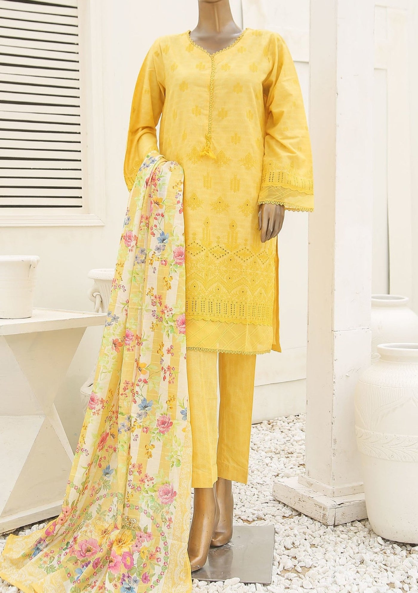 Bin Saeed Ready Made Chikankari Embroidered Dress - db23480