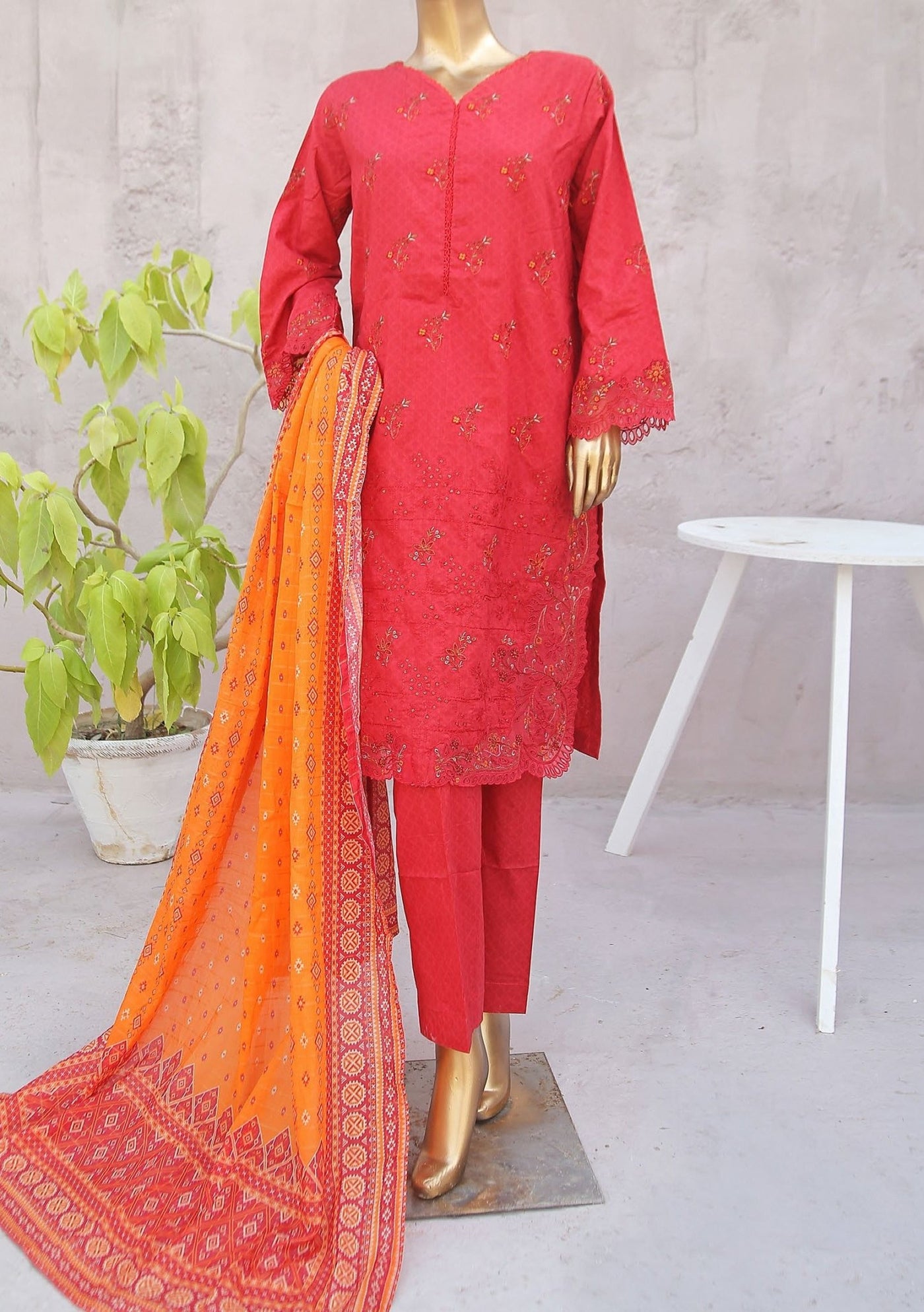 Bin Saeed Ready Made Embroidered Chikankari Dress - db24535