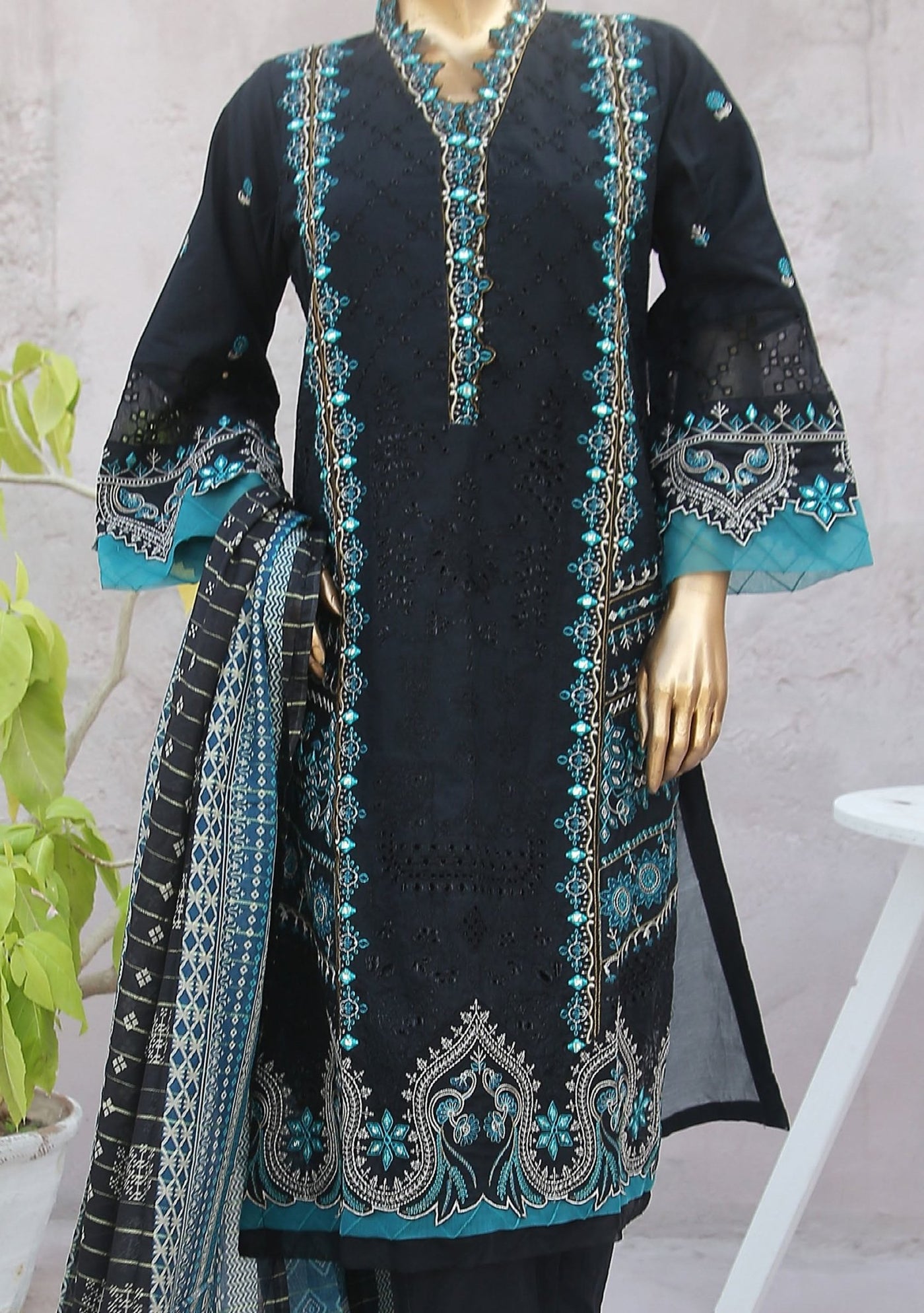 Bin Saeed Ready Made Embroidered Chikankari Dress - db24536