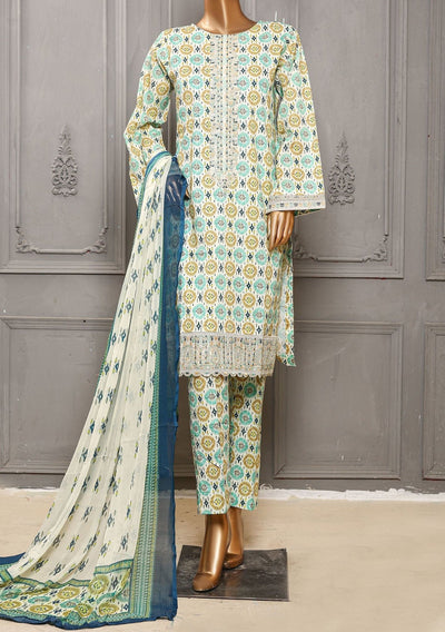 Bin Saeed Ready Made Embroidered Cotton Dress - db24499